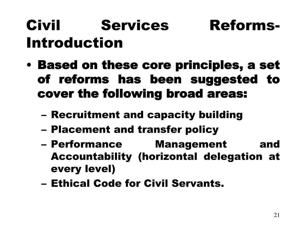civil introduction based based on of of reforms