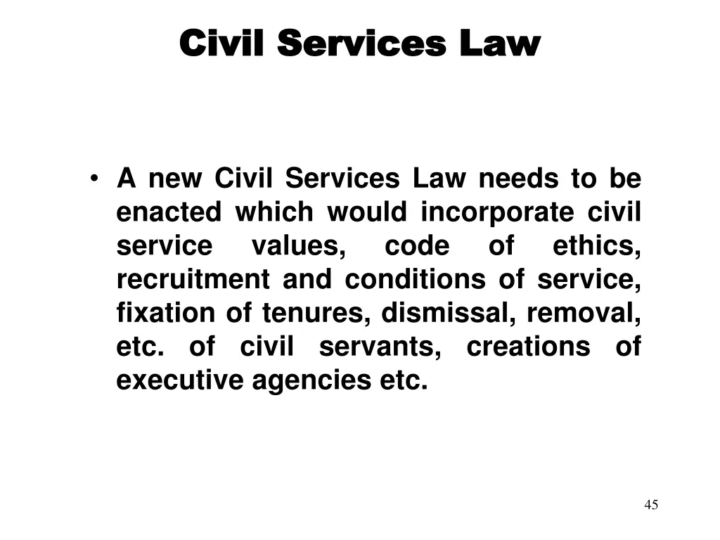 civil services law civil services law