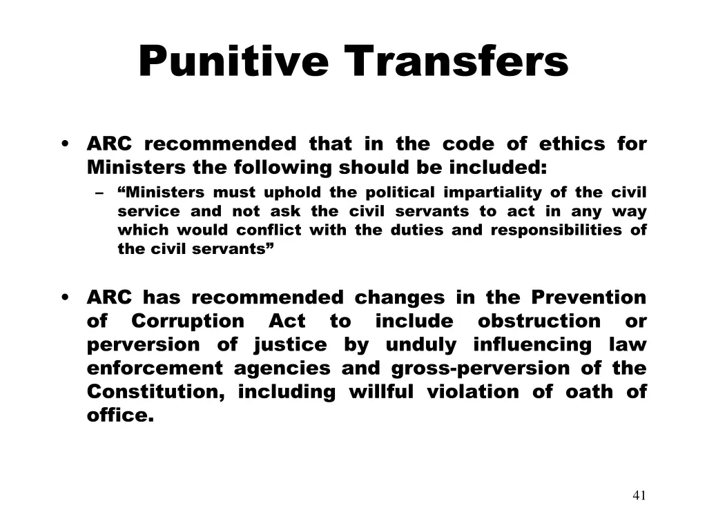 punitive transfers