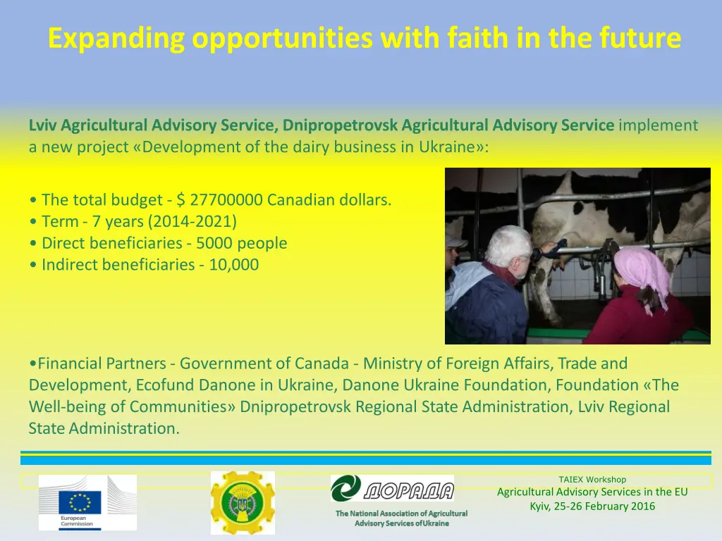 expanding opportunities with faith in thefuture