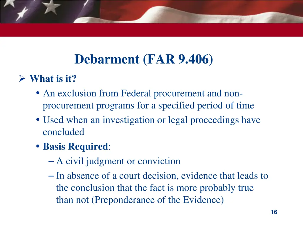 debarment far 9 406
