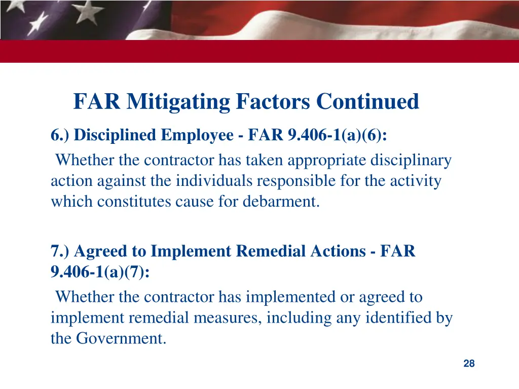 far mitigating factors continued 2