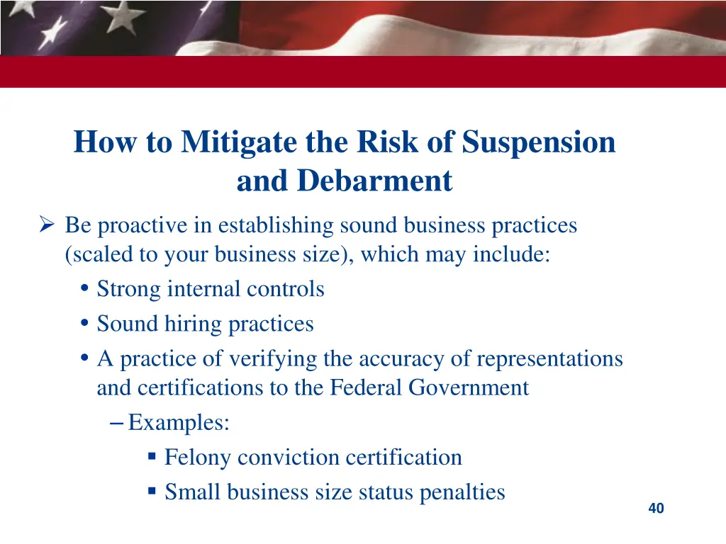how to mitigate the risk of suspension