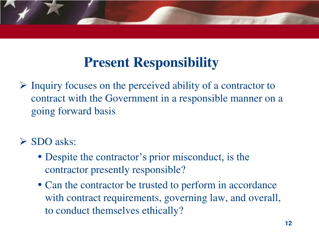 present responsibility