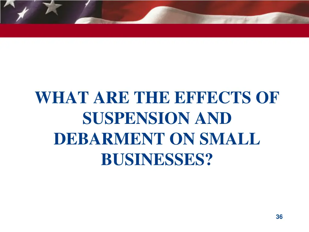 what are the effects of suspension and debarment