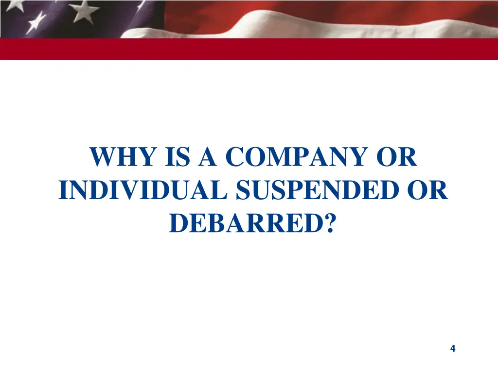 why is a company or individual suspended