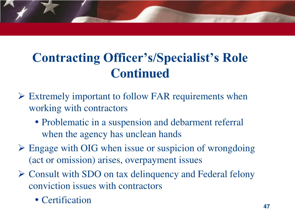 contracting officer s specialist s role continued 1