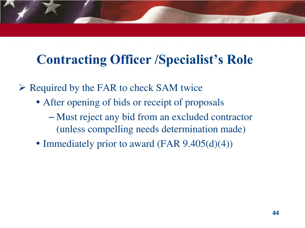 contracting officer specialist s role