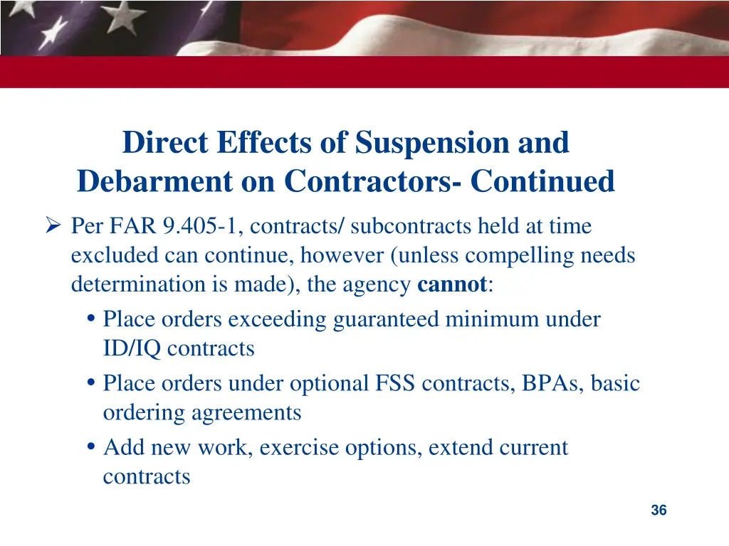direct effects of suspension and debarment 2