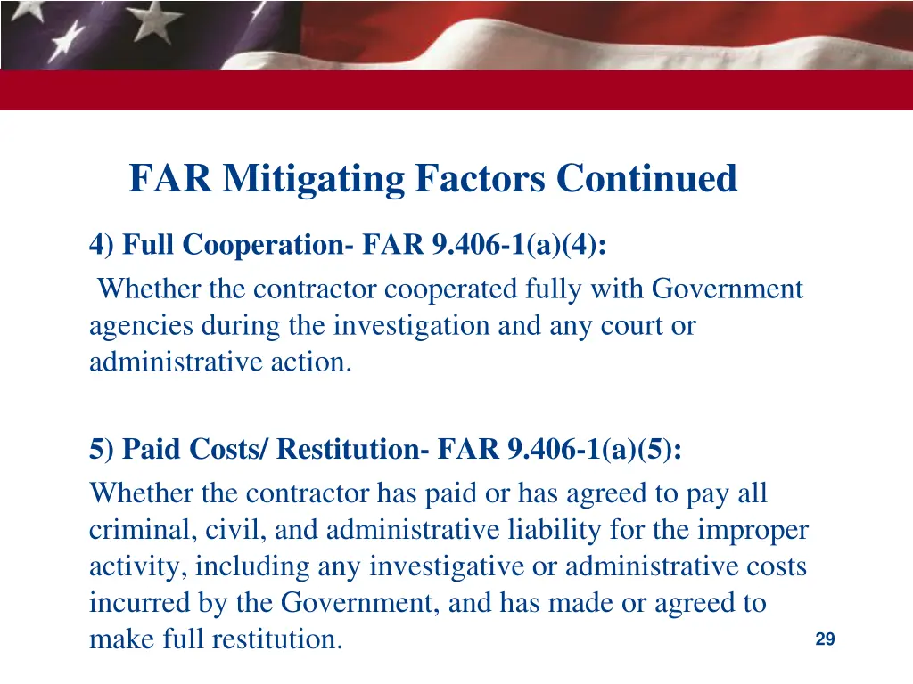 far mitigating factors continued 1