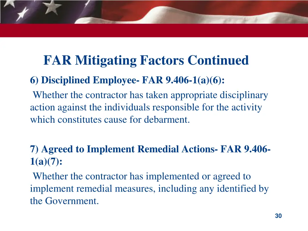 far mitigating factors continued 2