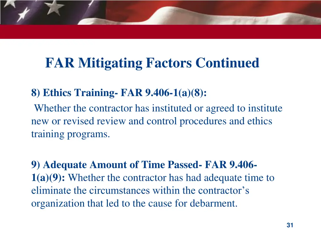 far mitigating factors continued 3