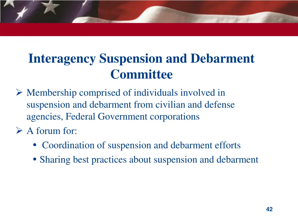 interagency suspension and debarment committee