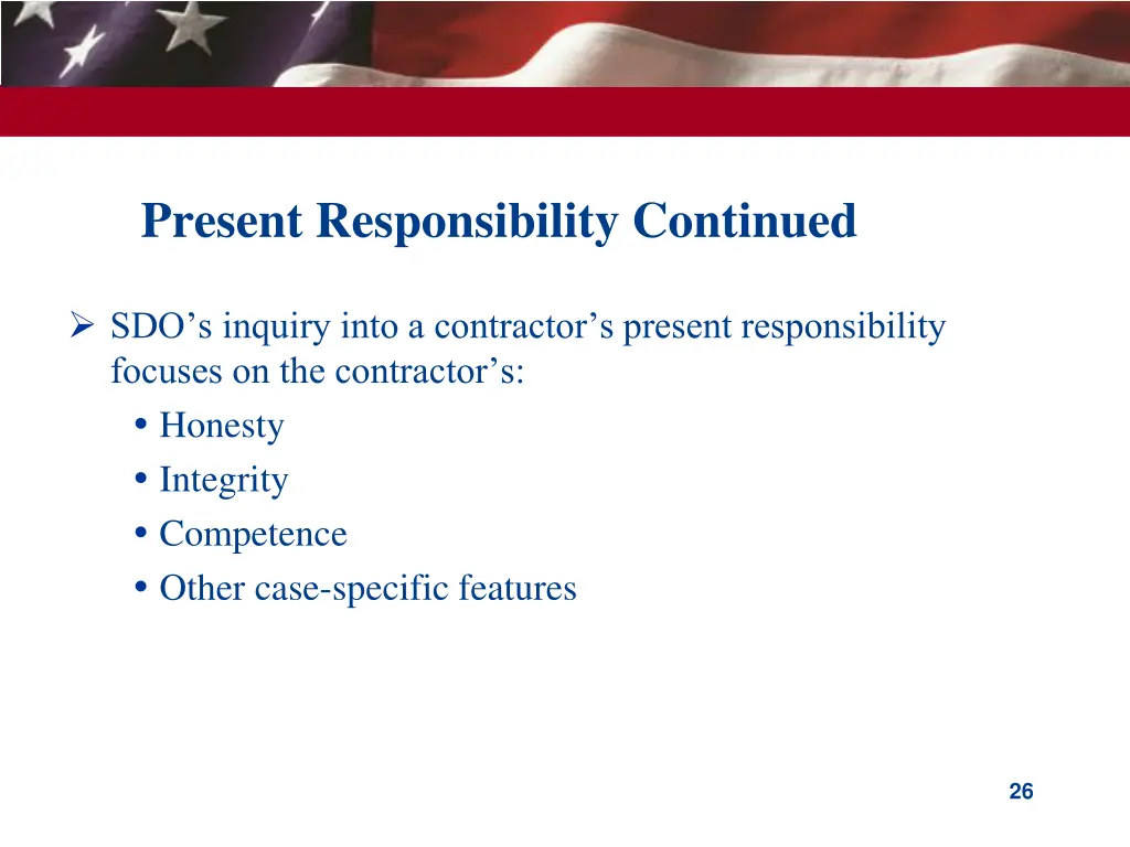 present responsibility continued