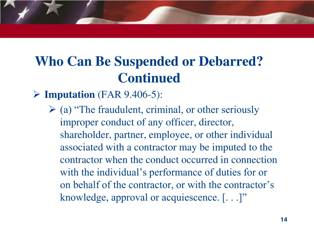 who can be suspended or debarred continued 1