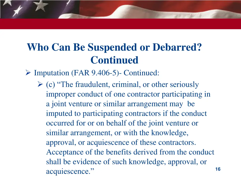 who can be suspended or debarred continued 3