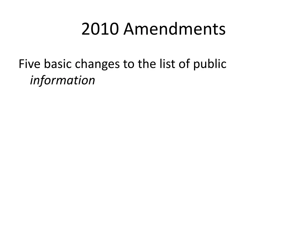 2010 amendments