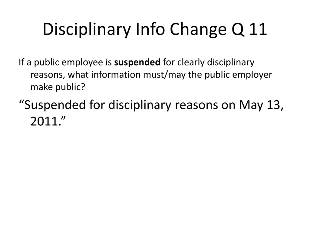 disciplinary info change q 11 1