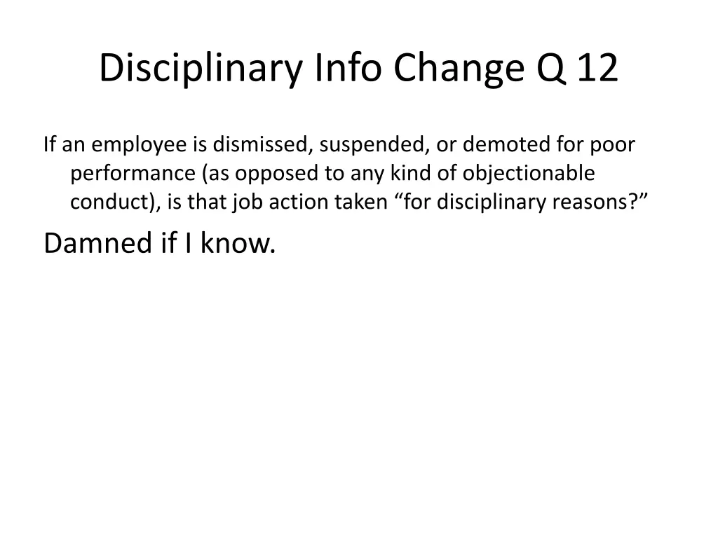 disciplinary info change q 12 1