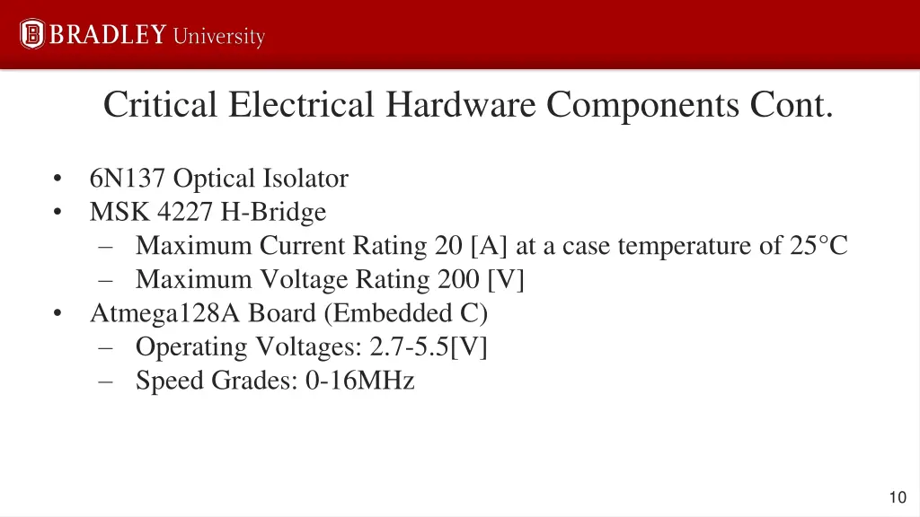 critical electrical hardware components cont
