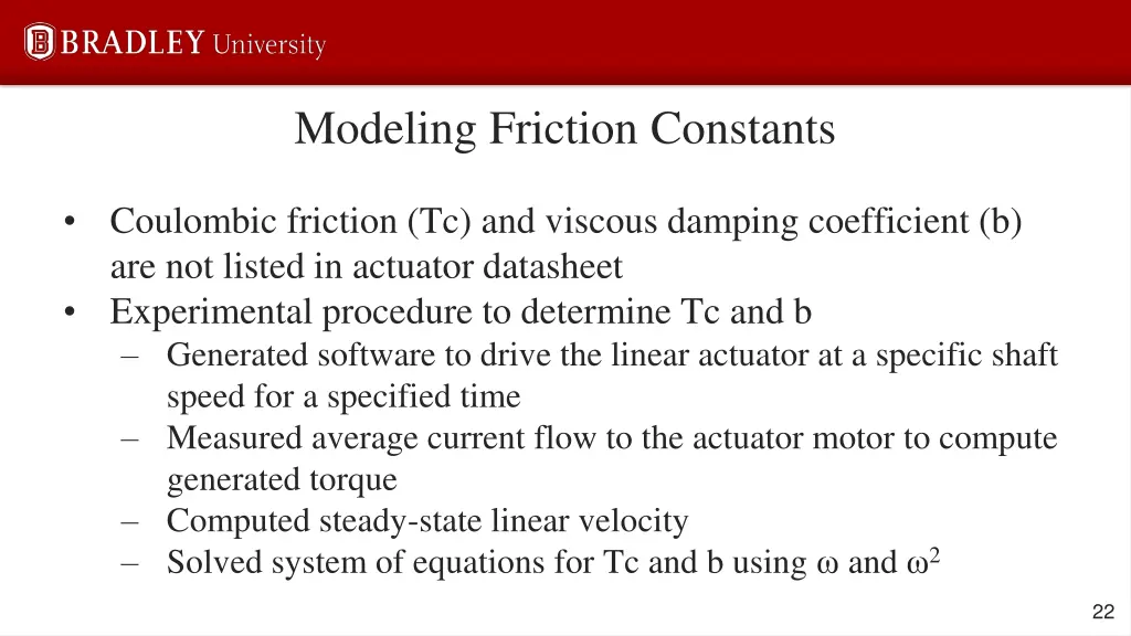 modeling friction constants