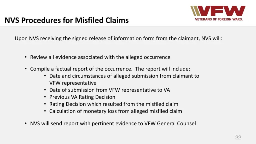 nvs procedures for misfiled claims 3