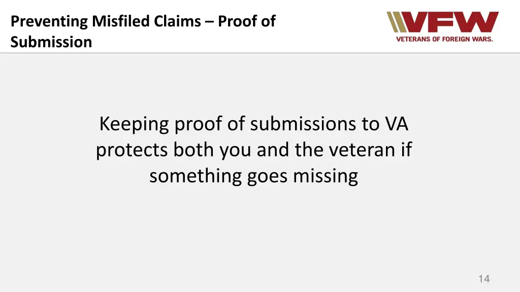 preventing misfiled claims proof of submission 2