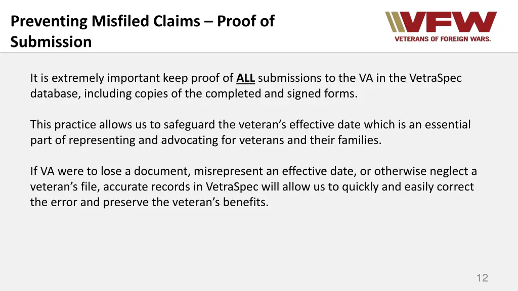 preventing misfiled claims proof of submission