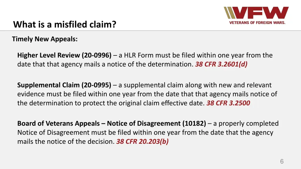 what is a misfiled claim 3