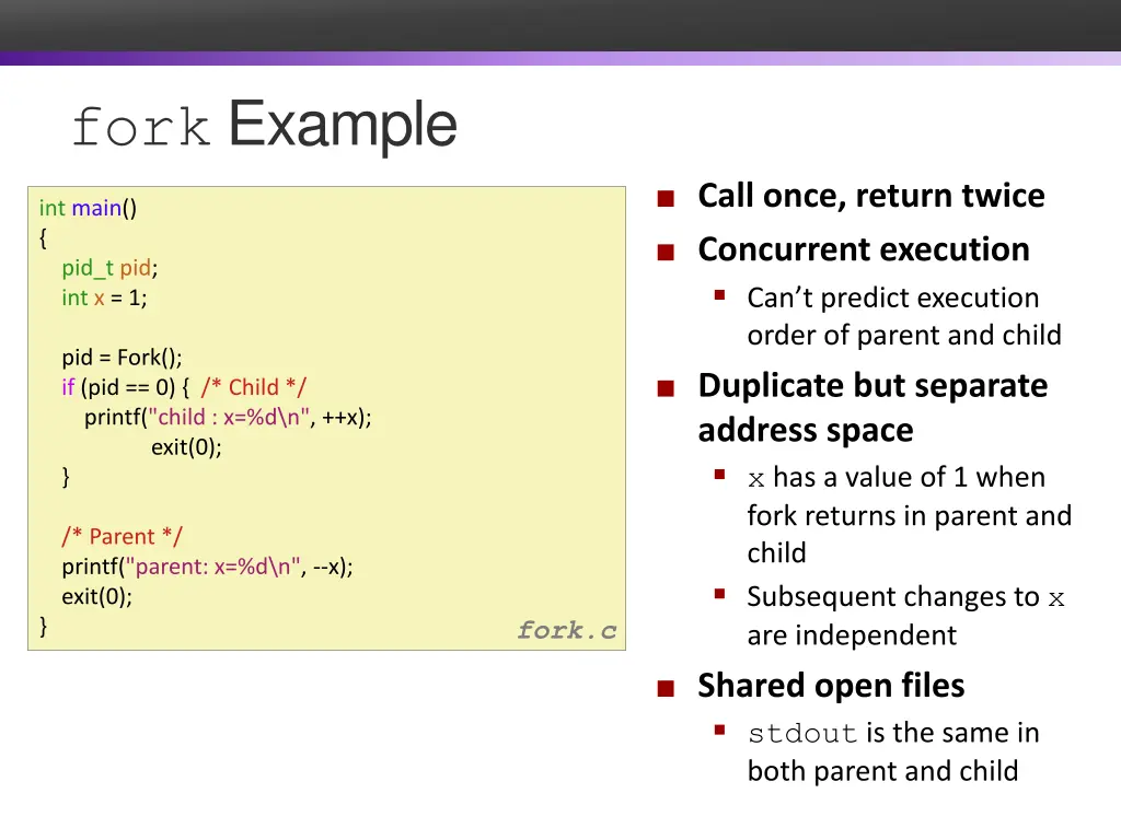 fork example