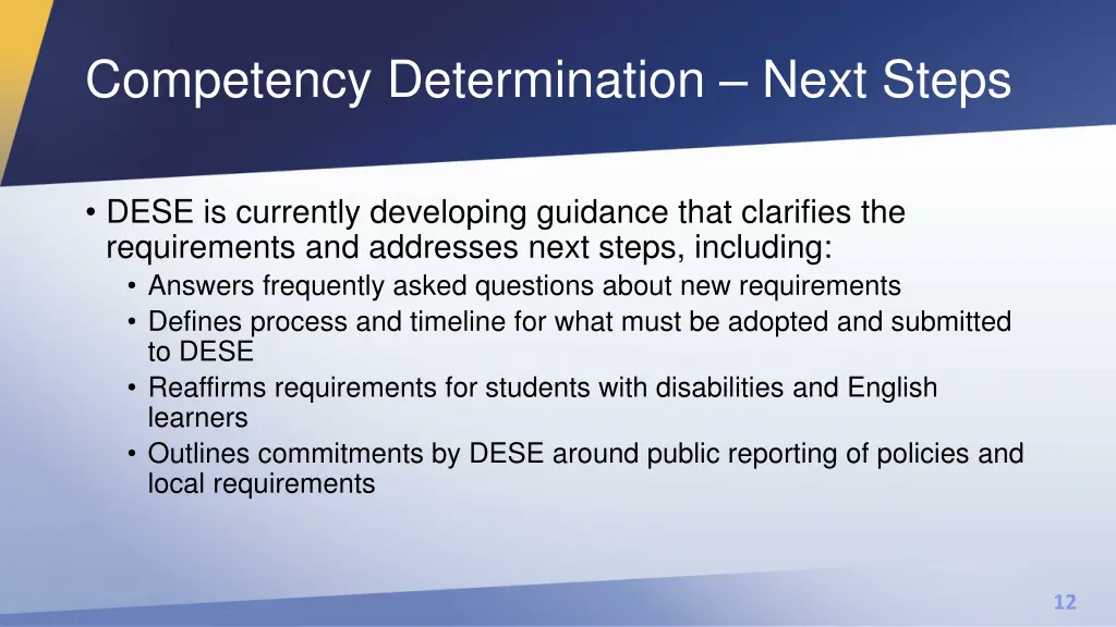 competency determination next steps