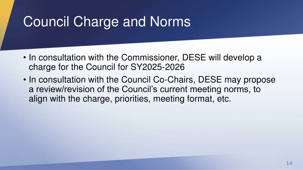 council charge and norms