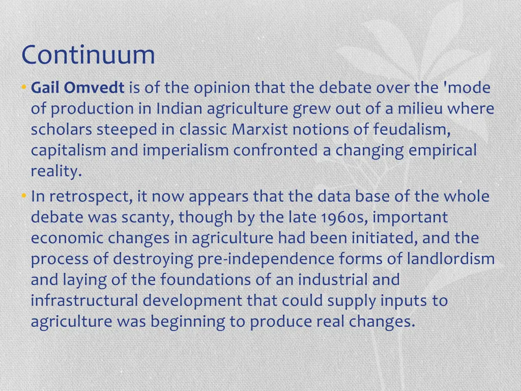 continuum gail omvedt is of the opinion that