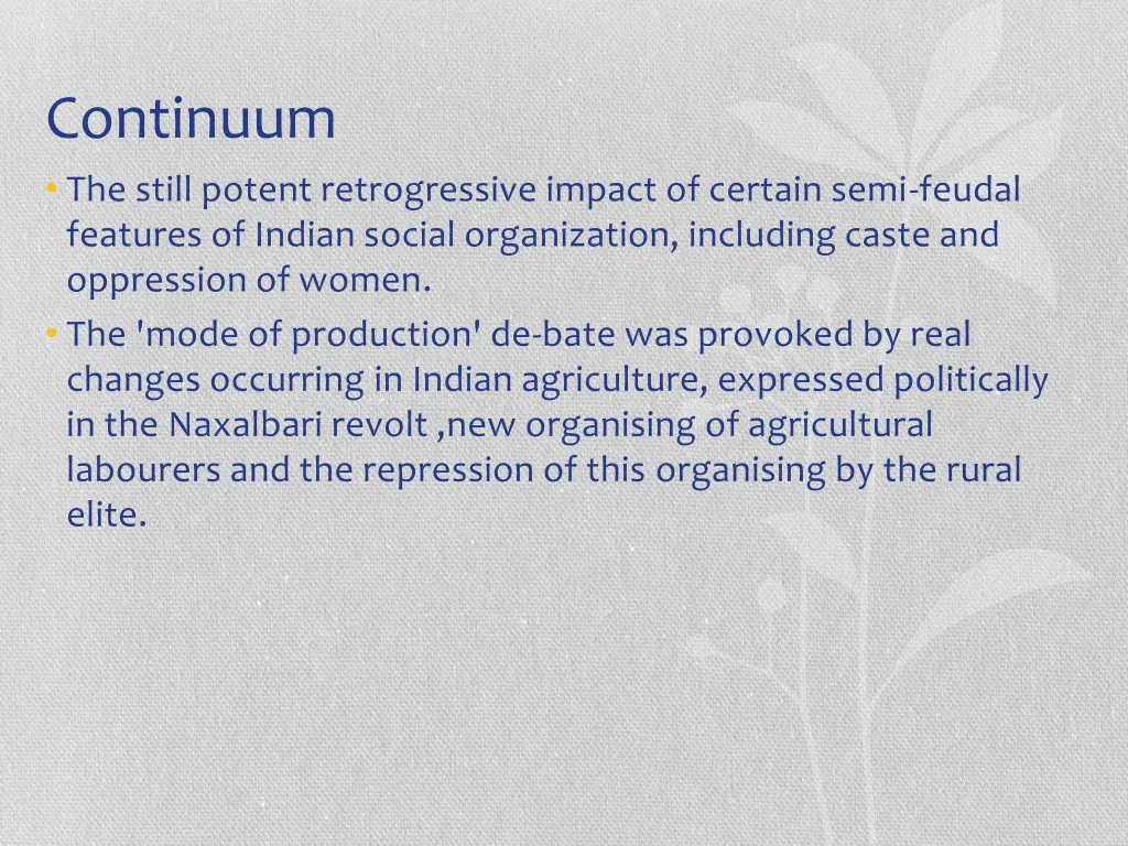 continuum the still potent retrogressive impact