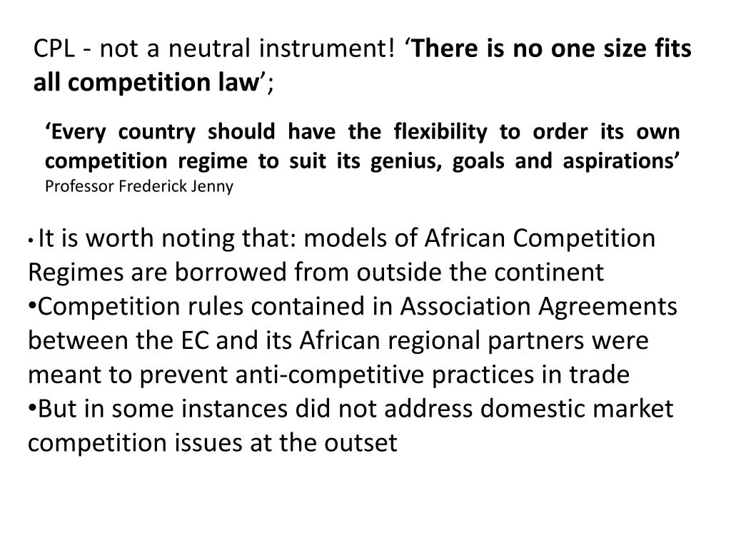 cpl not a neutral instrument there is no one size