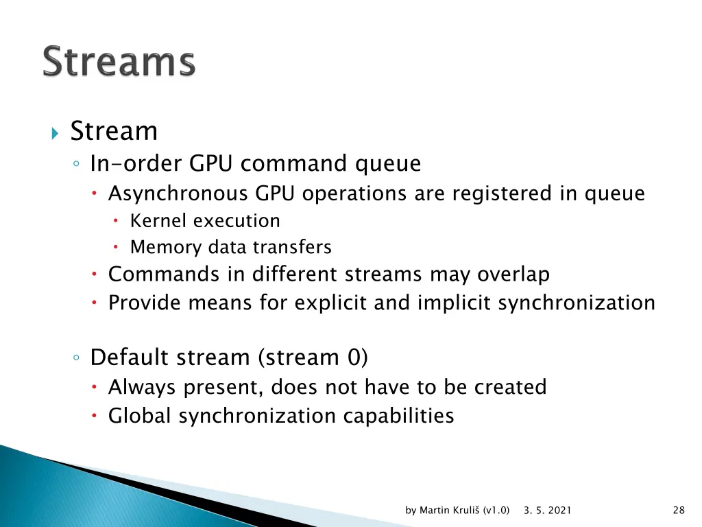 stream in order gpu command queue asynchronous