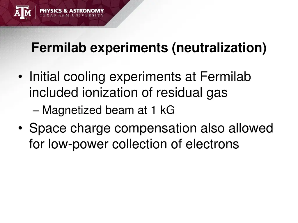 fermilab experiments neutralization