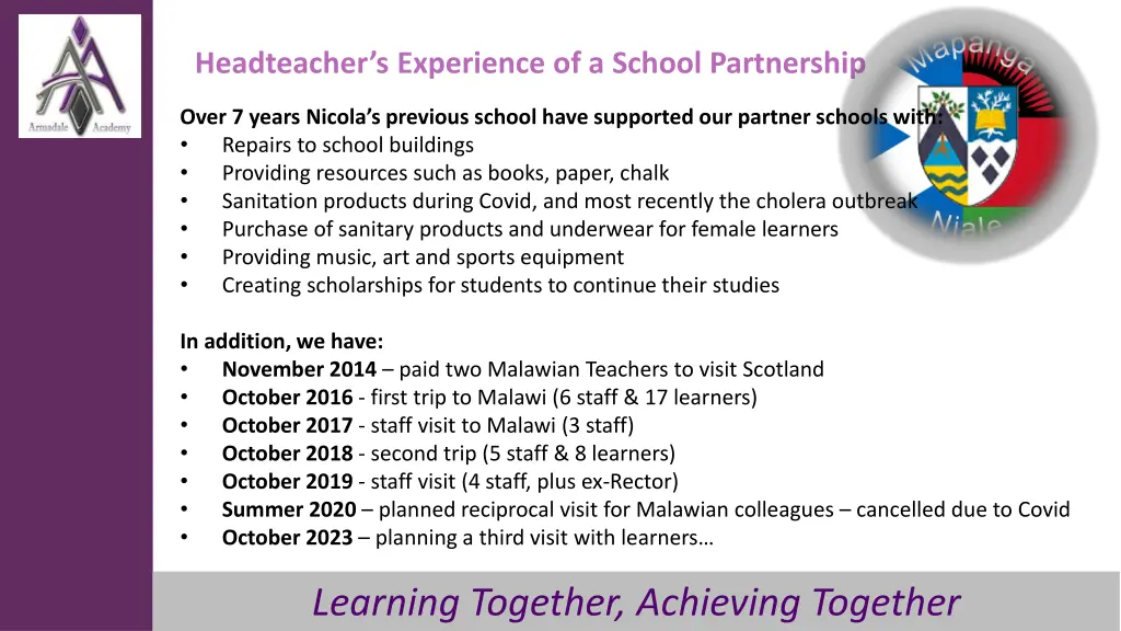 headteacher s experience of a school partnership