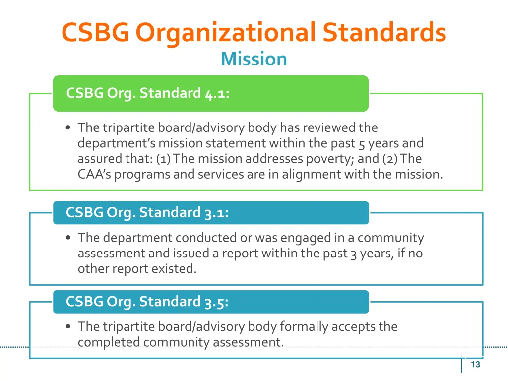 csbg organizational standards mission