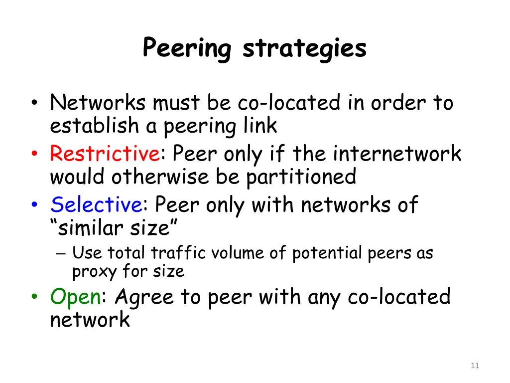 peering strategies