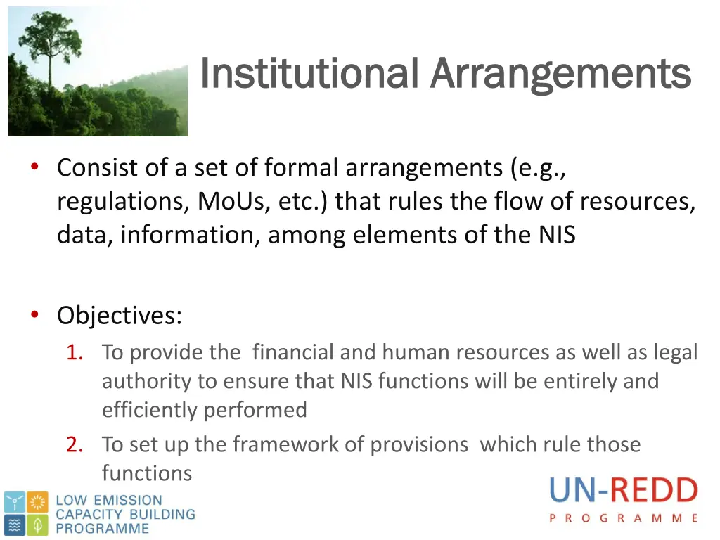 institutional arrangements institutional