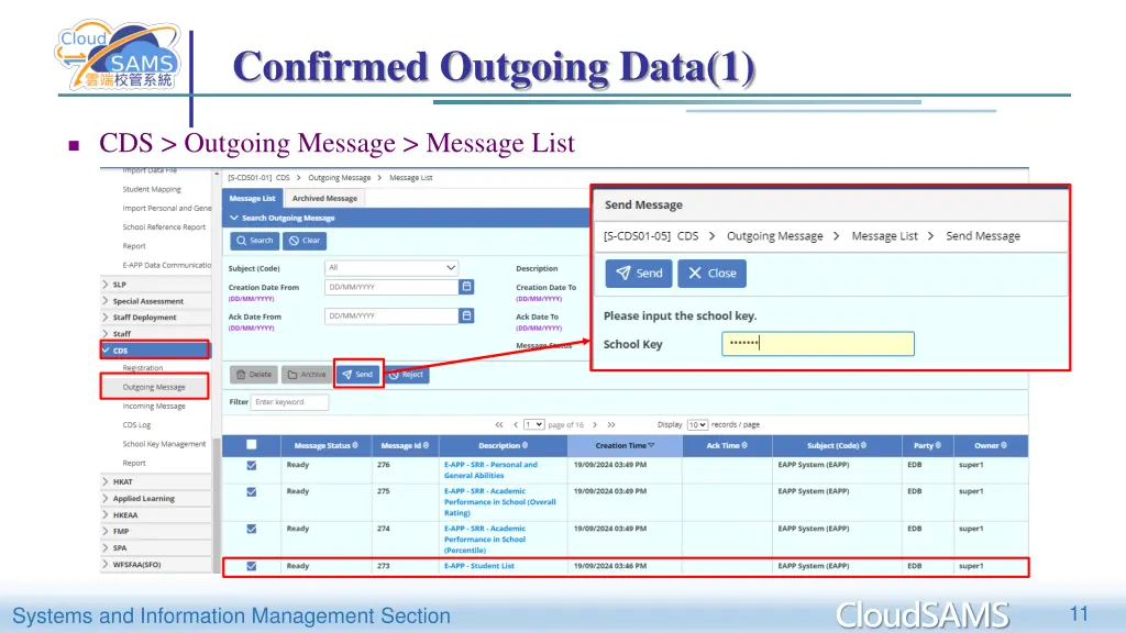 confirmed outgoing data 1