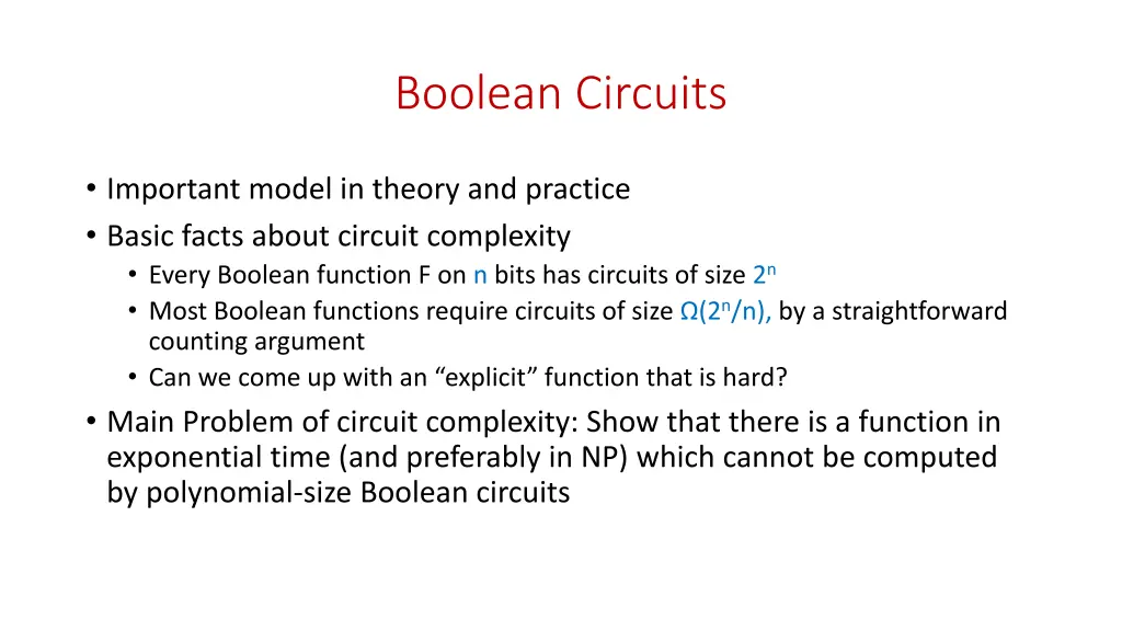 boolean circuits