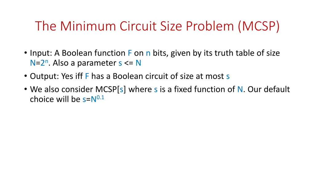 the minimum circuit size problem mcsp