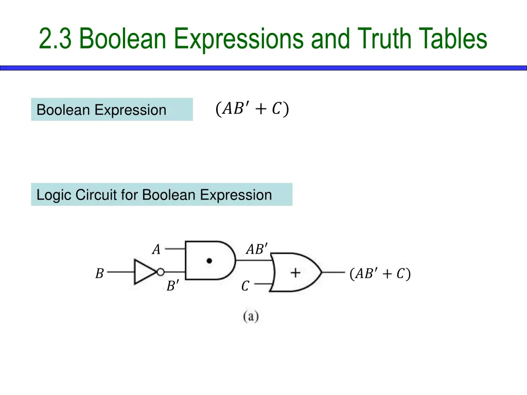 2 3 boolean expressions and truth tables 1