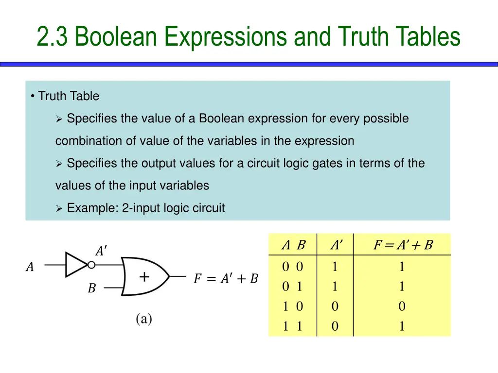 2 3 boolean expressions and truth tables 4