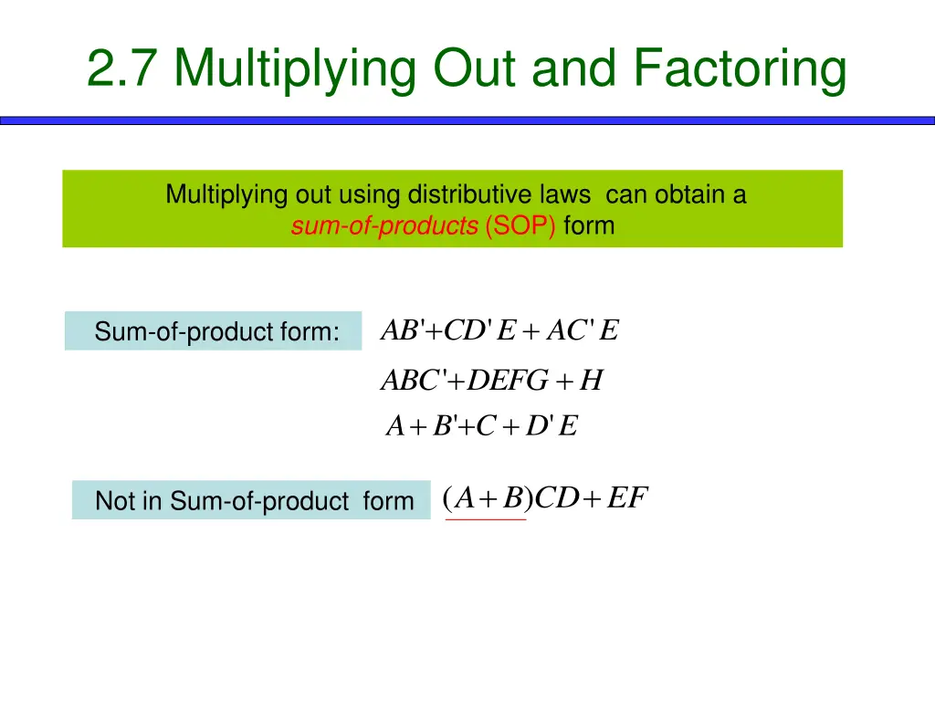 2 7 multiplying out and factoring