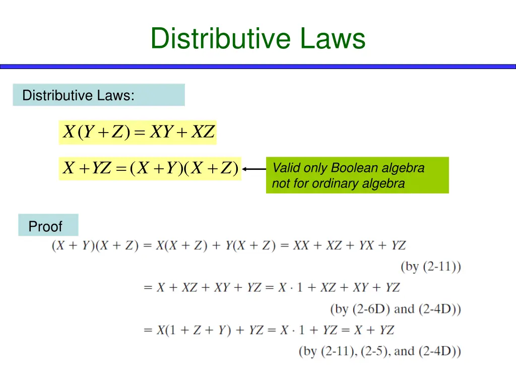 distributive laws