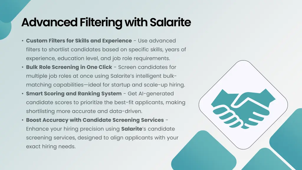 advanced filtering with salarite