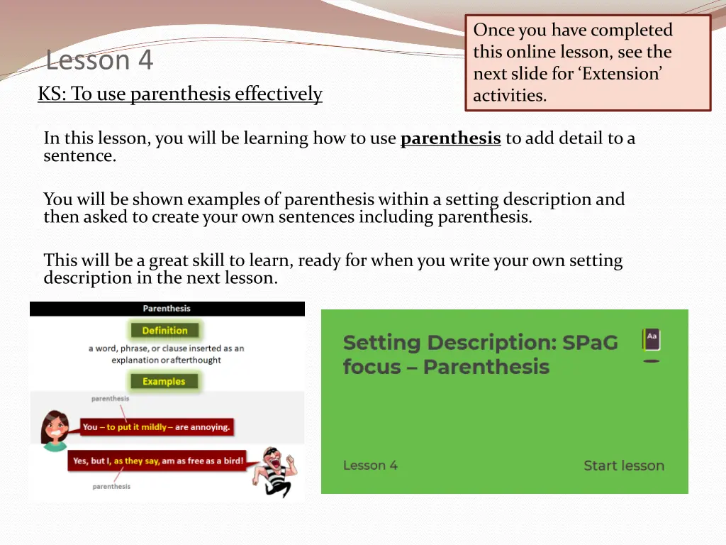 once you have completed this online lesson